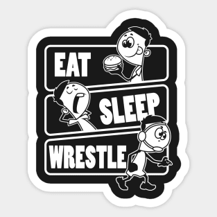 Eat Sleep Wrestle Repeat Funny Wrestling Wrestler graphic Sticker